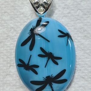 Glass dragonfly pendant